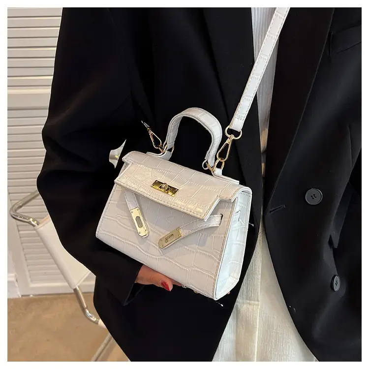 White Croc Leather Shoulder Bag for Women 2024 — feature 21
