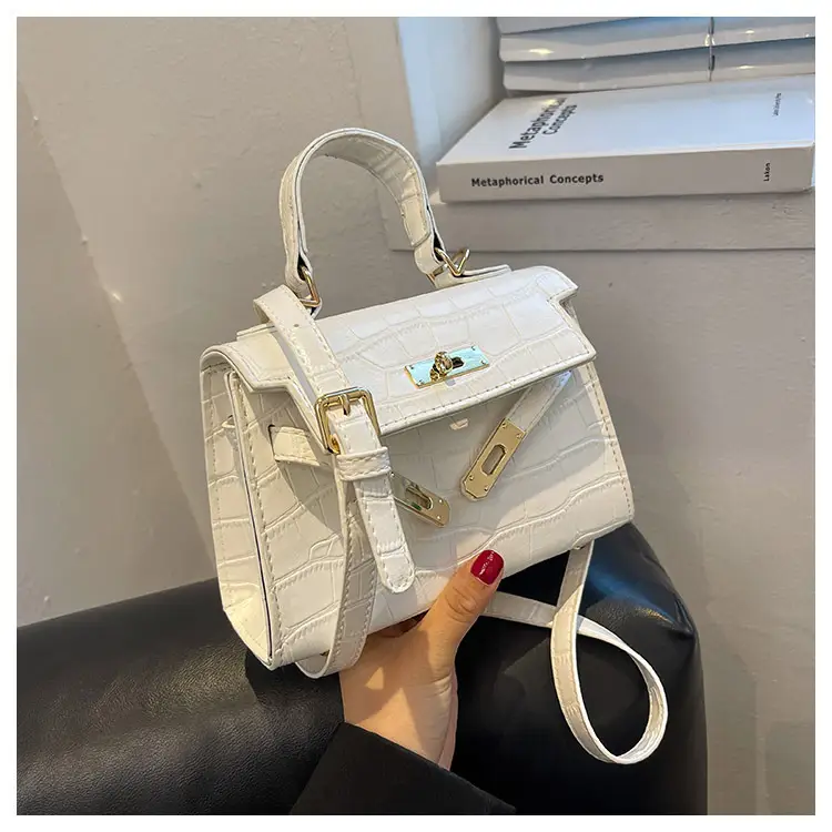 White Croc Leather Shoulder Bag for Women 2024 — feature 26