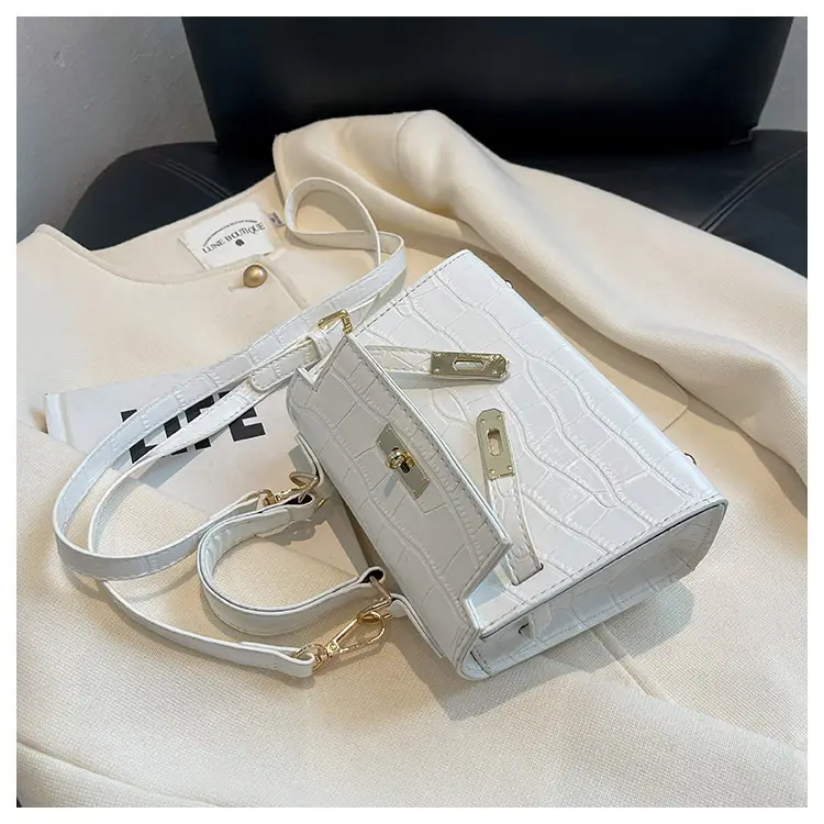 White Croc Leather Shoulder Bag for Women 2024 — feature 27