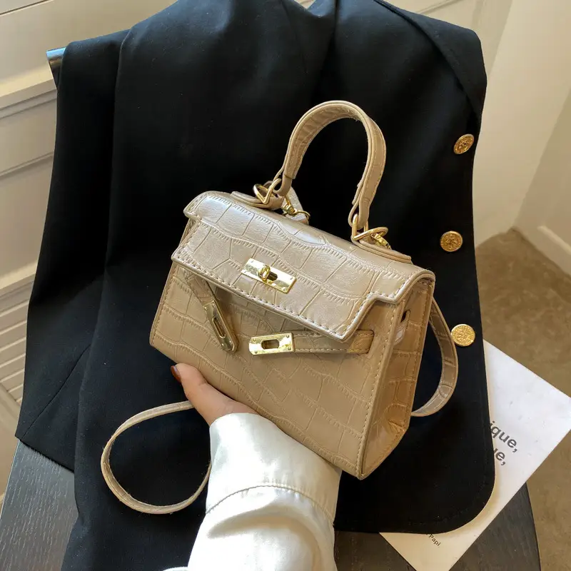White Croc Leather Shoulder Bag for Women 2024 - Image 2