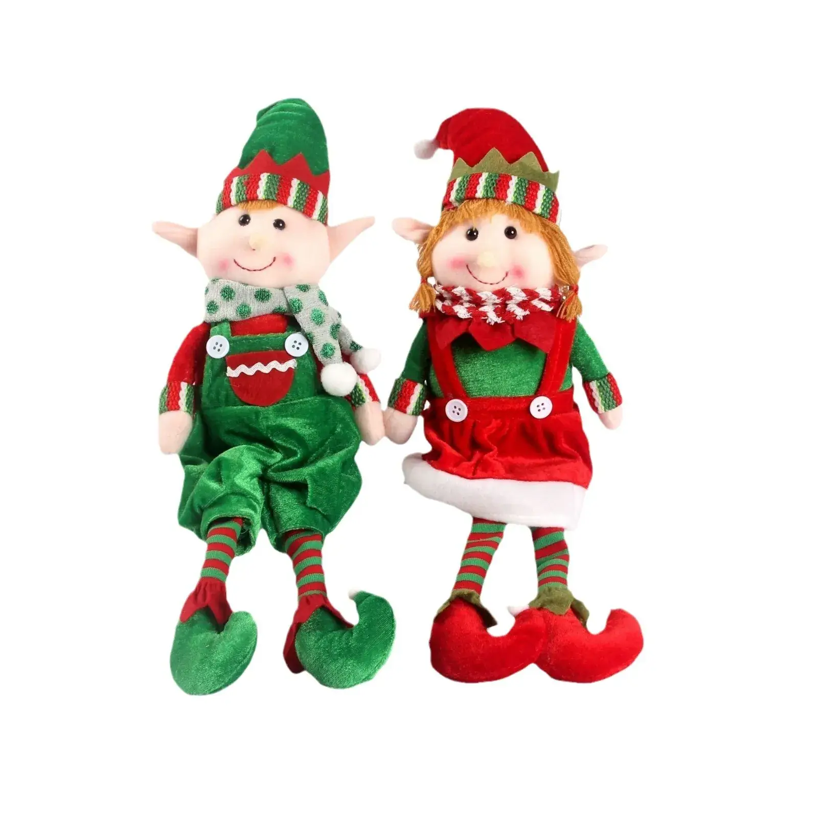 Christmas Leg-Hanging Elf Sitting Posture Figurine for Kids