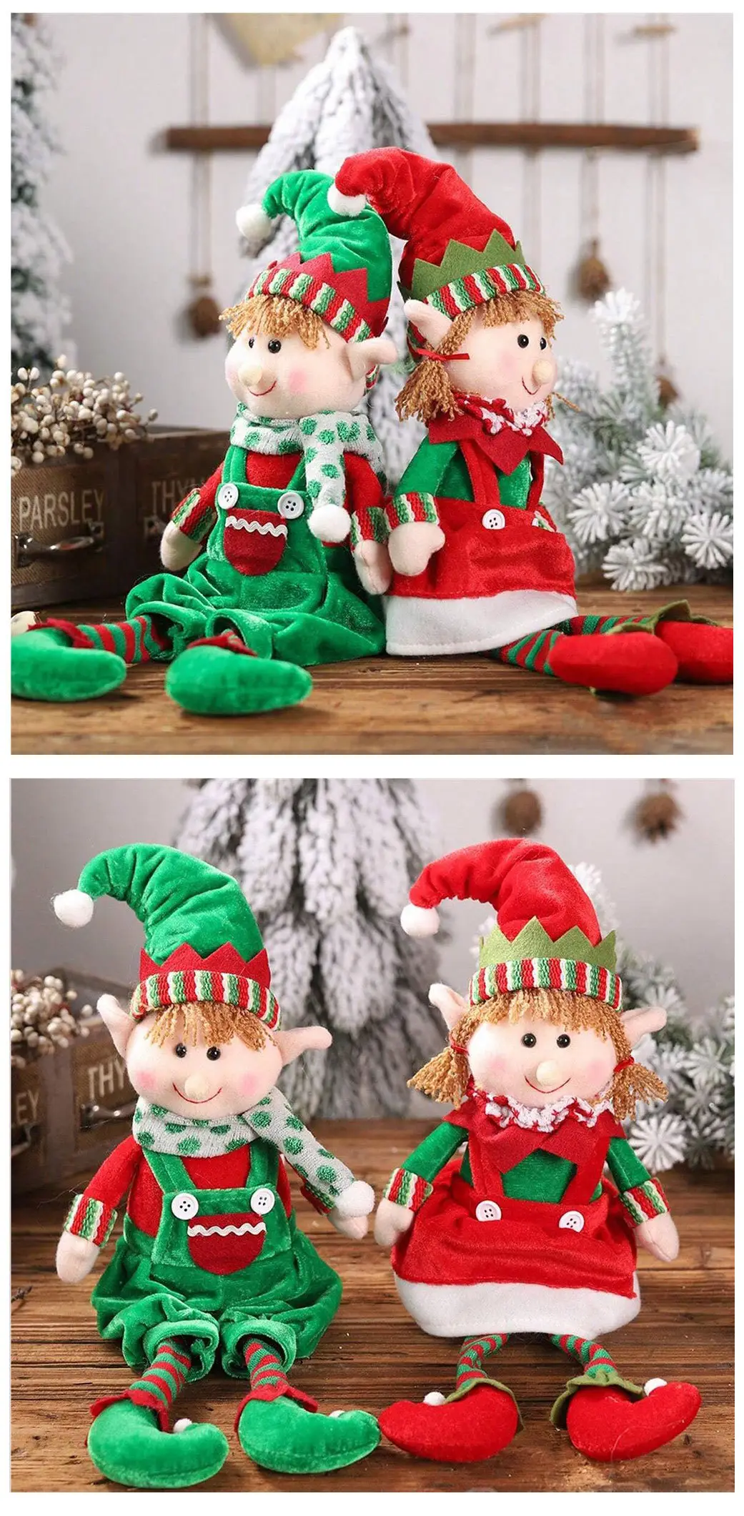 Christmas Leg-Hanging Elf Sitting Posture Figurine for Kids — feature 4