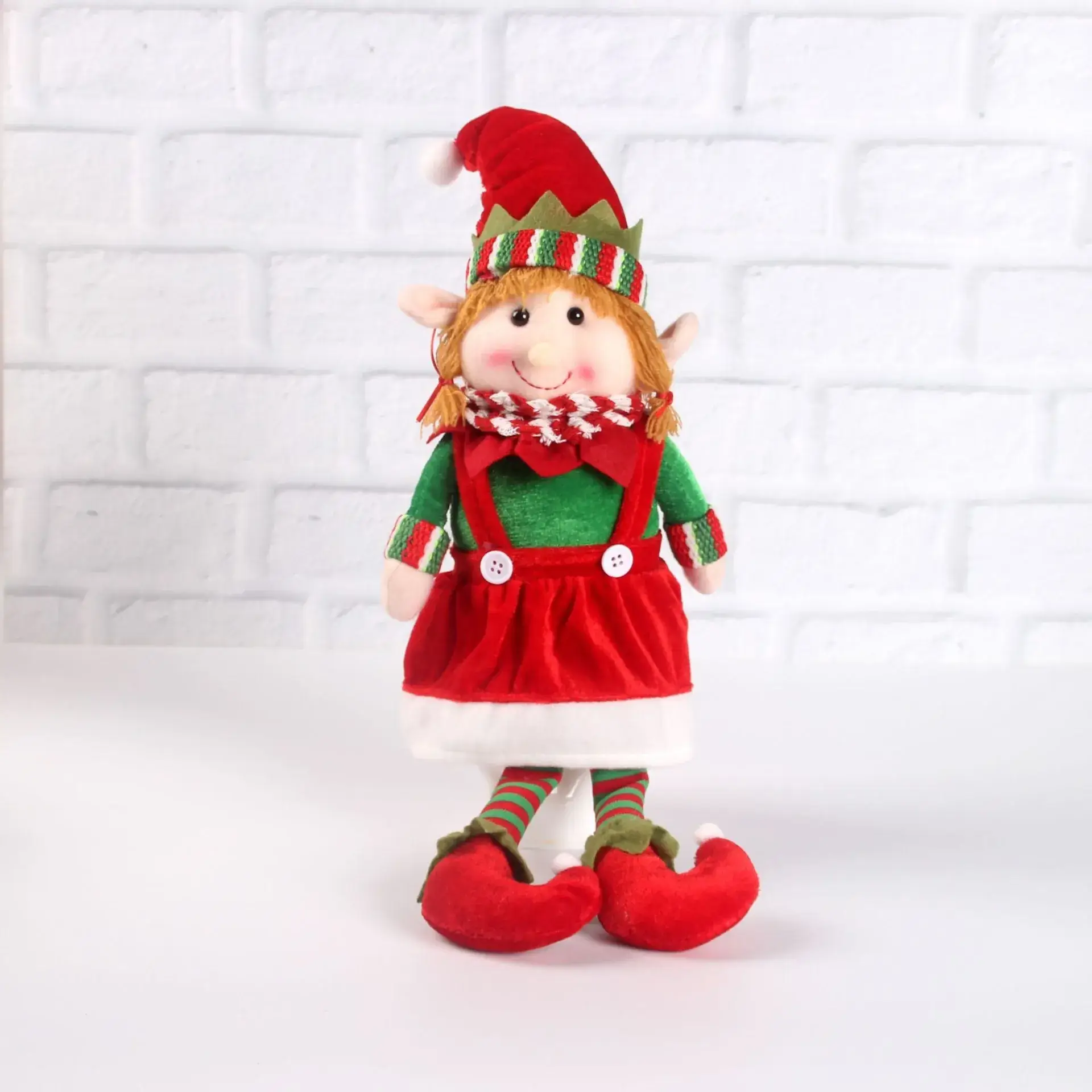 Christmas Leg-Hanging Elf Sitting Posture Figurine for Kids