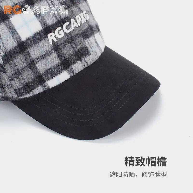British Plaid Baseball Cap Men Women Contrast Ins - Image 5