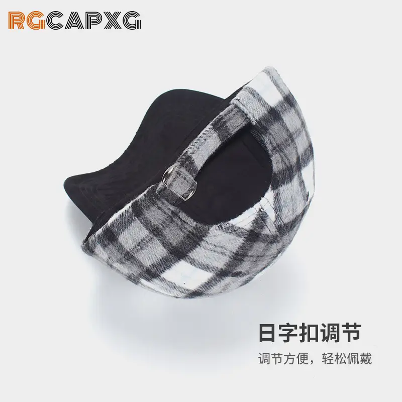 British Plaid Baseball Cap Men Women Contrast Ins - Image 6