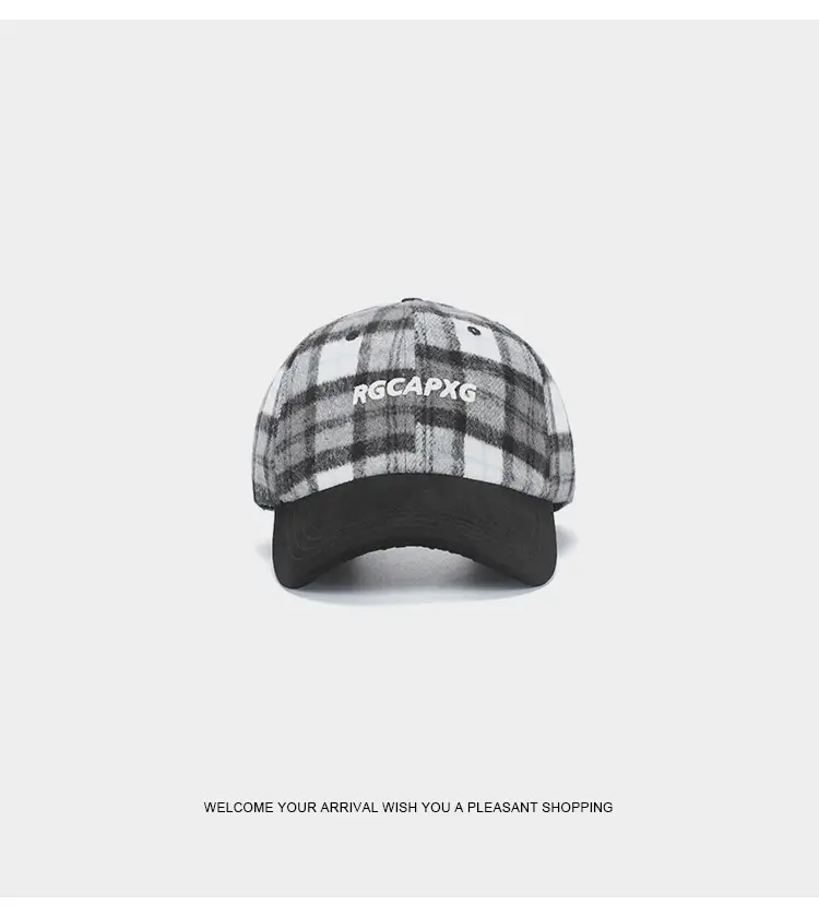 British Plaid Baseball Cap Men Women Contrast Ins — feature 11