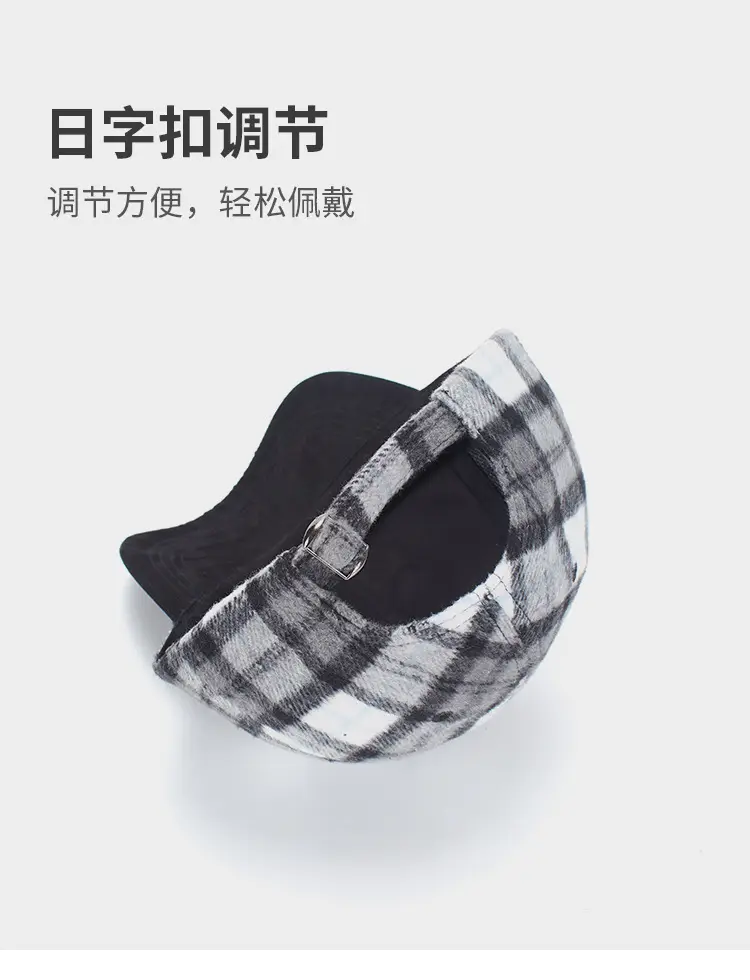 British Plaid Baseball Cap Men Women Contrast Ins — feature 8