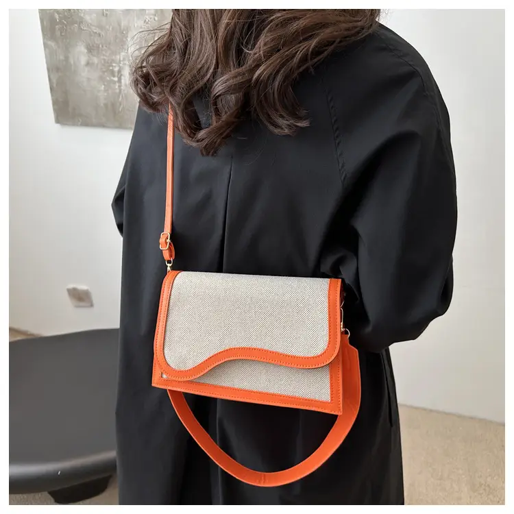 Women's Canvas Crossbody Bag Brown Grey 2024 — feature 11