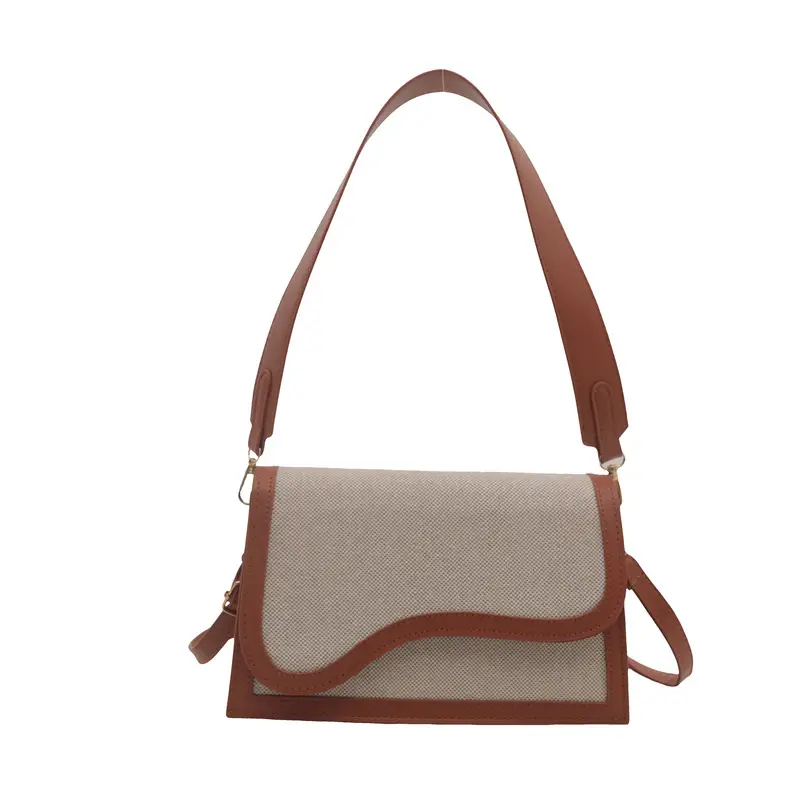 Women's Canvas Crossbody Bag Brown Grey 2024