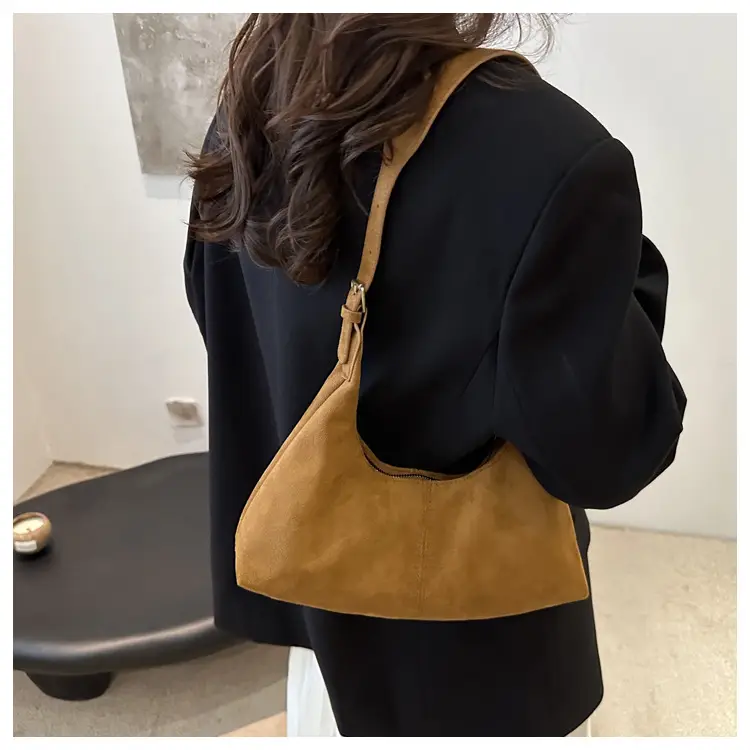 Vintage PU Leather Shoulder Bag Tan 2024 — feature 8