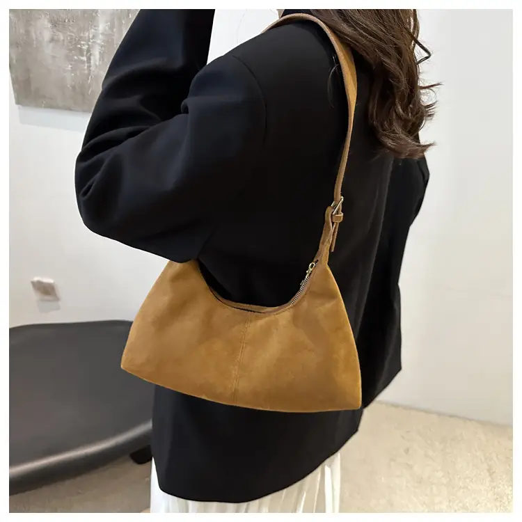 Vintage PU Leather Shoulder Bag Tan 2024 — feature 9