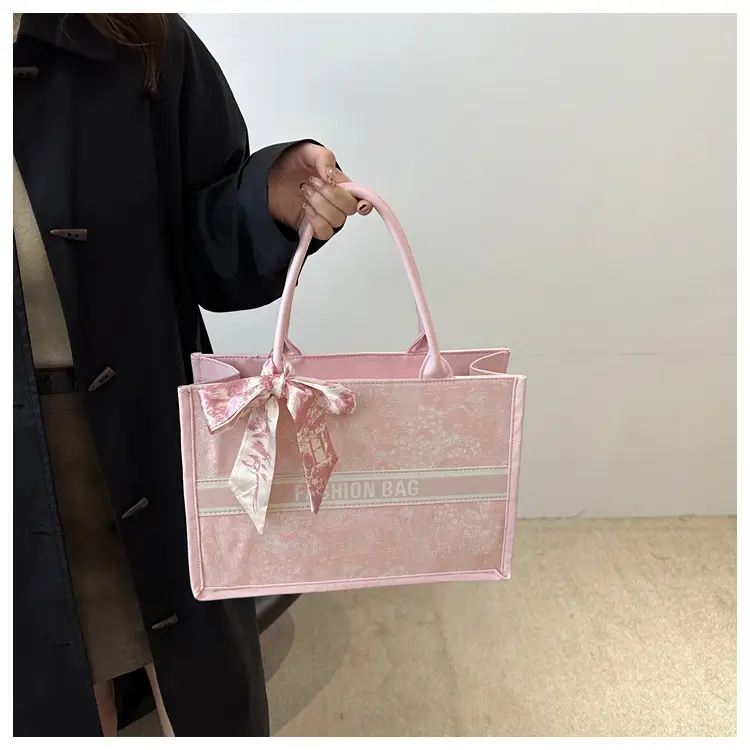 Women Silk Bow Tote Bag Large Capacity 2024 — feature 11