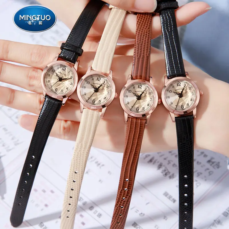 Women's Rose Gold Quartz Watch with Leather Belt - Image 5