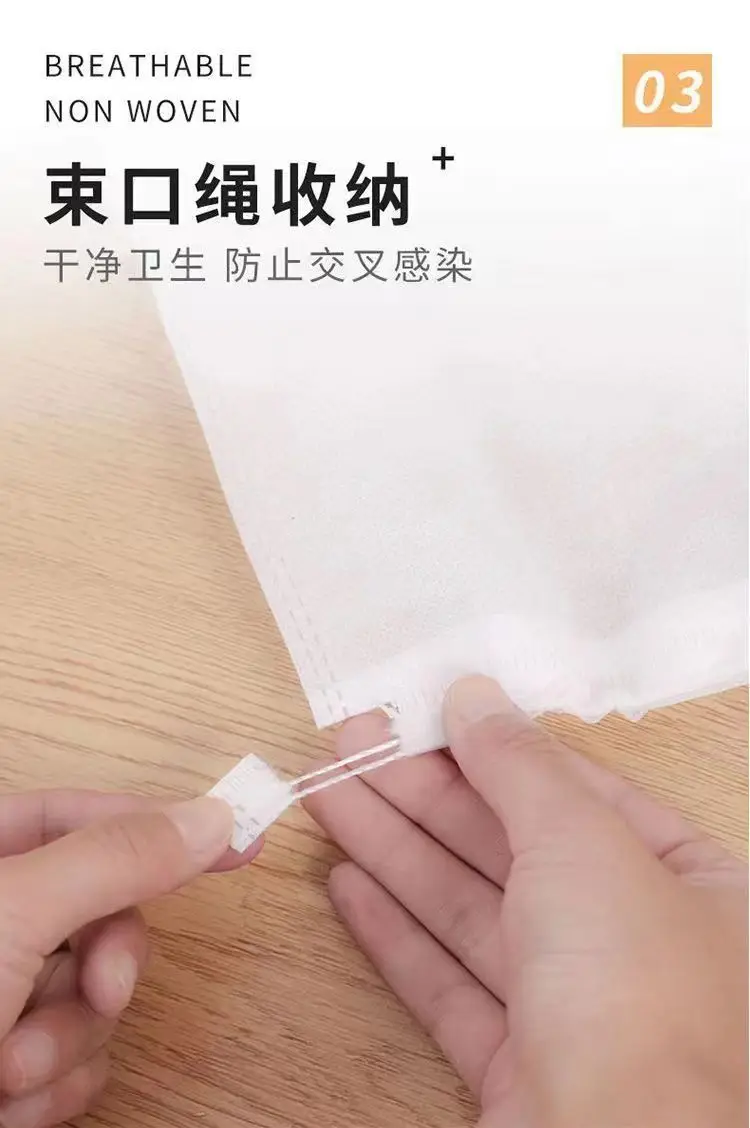 Anti-Yellow Shoe Bag Manufacturer Ready-Made Non-Woven Shoe Bag for Drying and Washing Drawstring Dust Cover Small White Shoe Storage Bag — feature 12