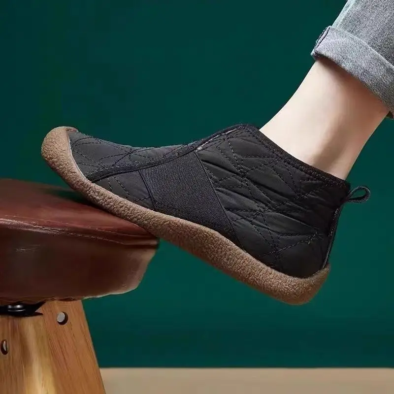 2025 New Winter Women's Cotton Shoes Fleece-Lined Thickeneded High Snow Boots Warm and Comfortable Mother's Cotton Shoes Women's Shoes - Image 5