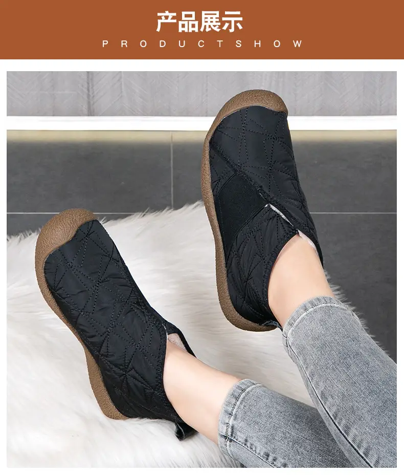 2025 New Winter Women's Cotton Shoes Fleece-Lined Thickeneded High Snow Boots Warm and Comfortable Mother's Cotton Shoes Women's Shoes — feature 9