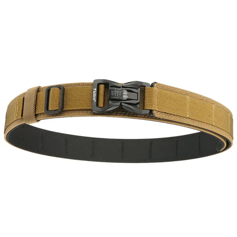 Men's Green Tactical Buckle Belt Dual Purpose Outdoor Training