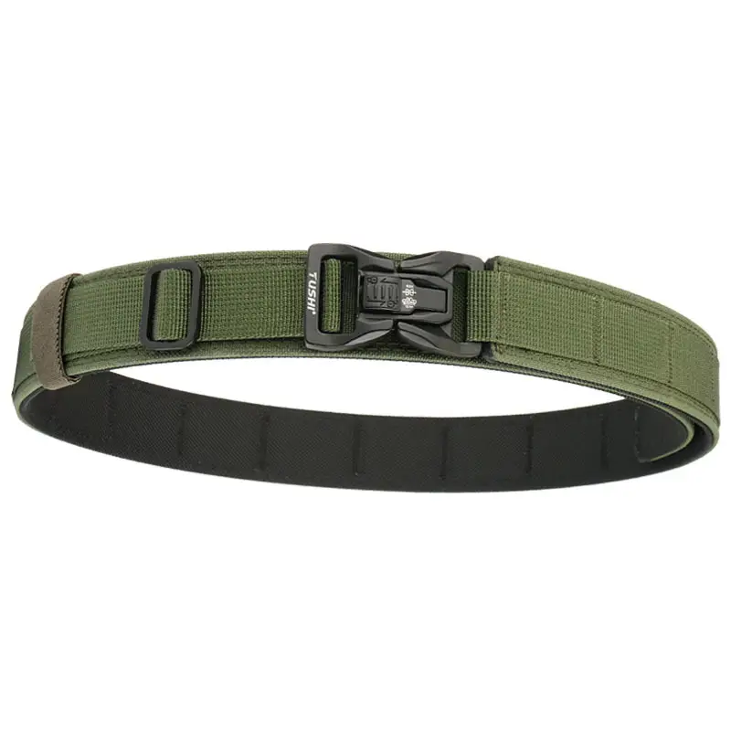Men's Green Tactical Buckle Belt Dual Purpose Outdoor Training