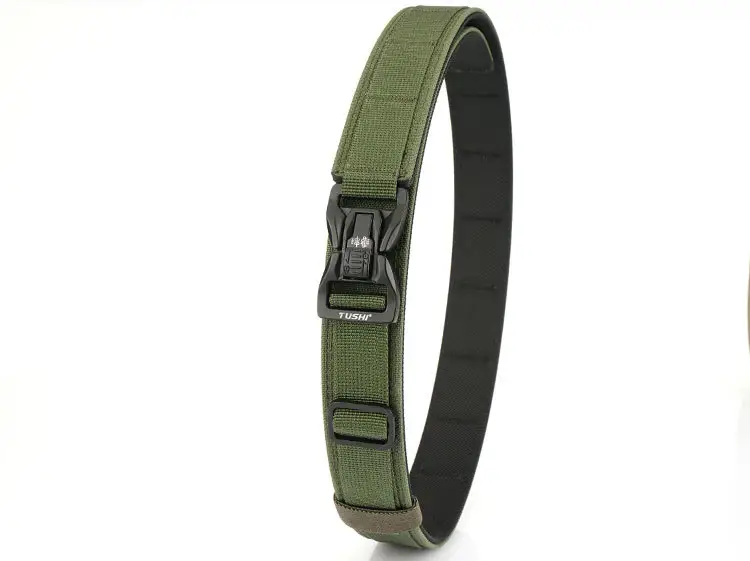 Men's Green Tactical Buckle Belt Dual Purpose Outdoor Training — feature 15