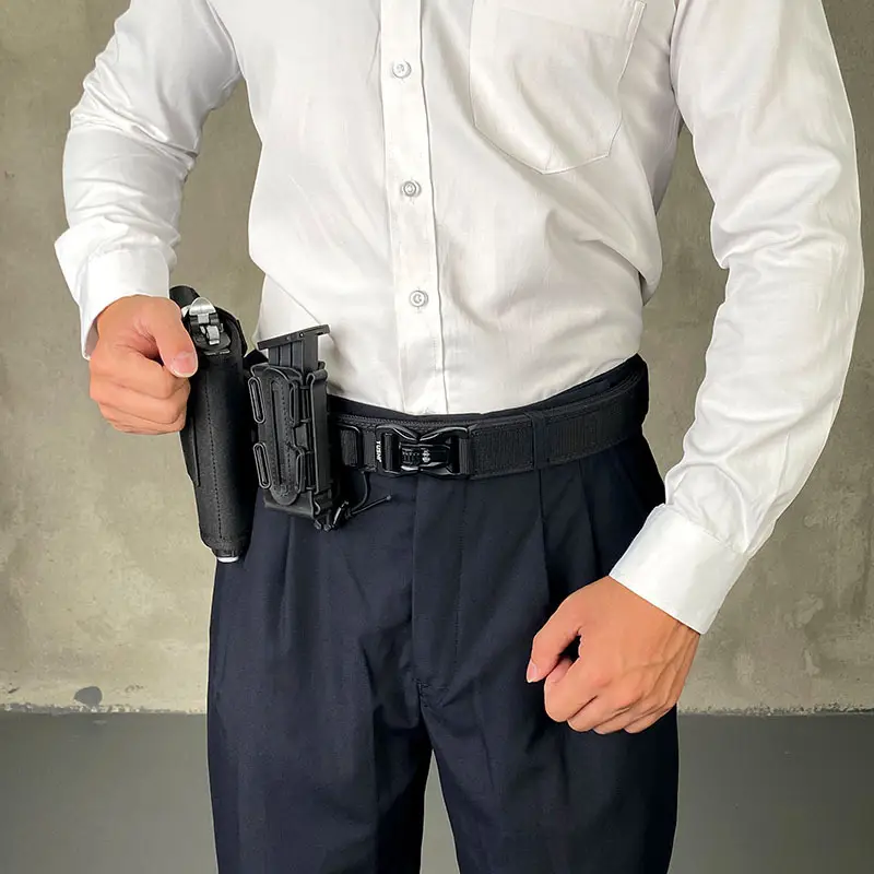 Men's Green Tactical Buckle Belt Dual Purpose Outdoor Training — feature 17