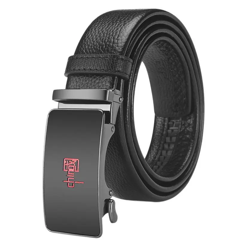 Men's Chinese Genuine Leather Belt with Automatic Buckle