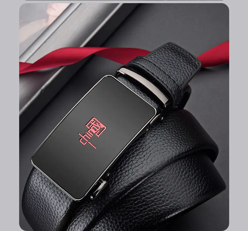 Men's Chinese Genuine Leather Belt with Automatic Buckle — feature 26
