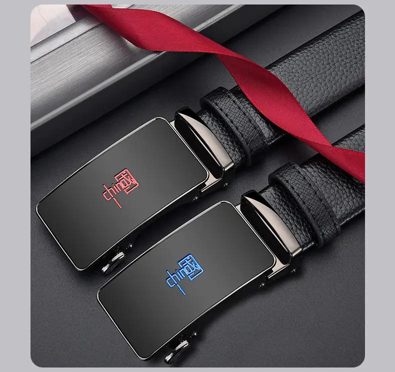 Men's Chinese Genuine Leather Belt with Automatic Buckle — feature 27