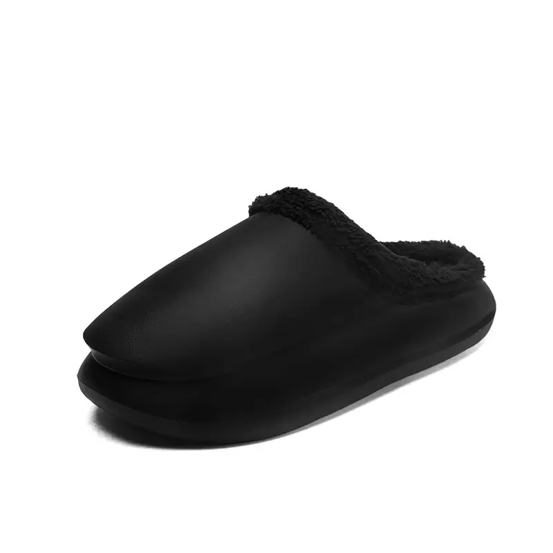 Men's Shoes Winter Casual fleece-lined Warm Cotton Shoes Couple's Baotou Waterproof Slippers Thick-soled Indoor Cotton Slippers Cross-border