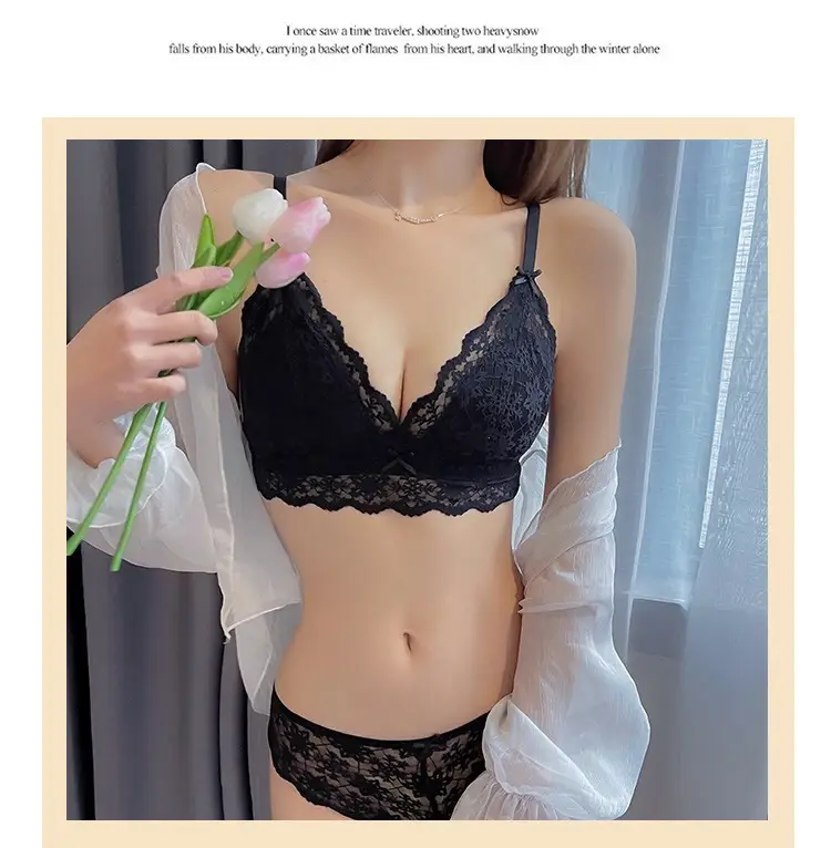 French Style Deep V-Back Underwear Women Large Chest Anti-Sagging — feature 16