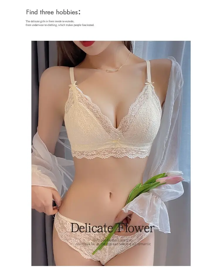 French Style Deep V-Back Underwear Women Large Chest Anti-Sagging — feature 8