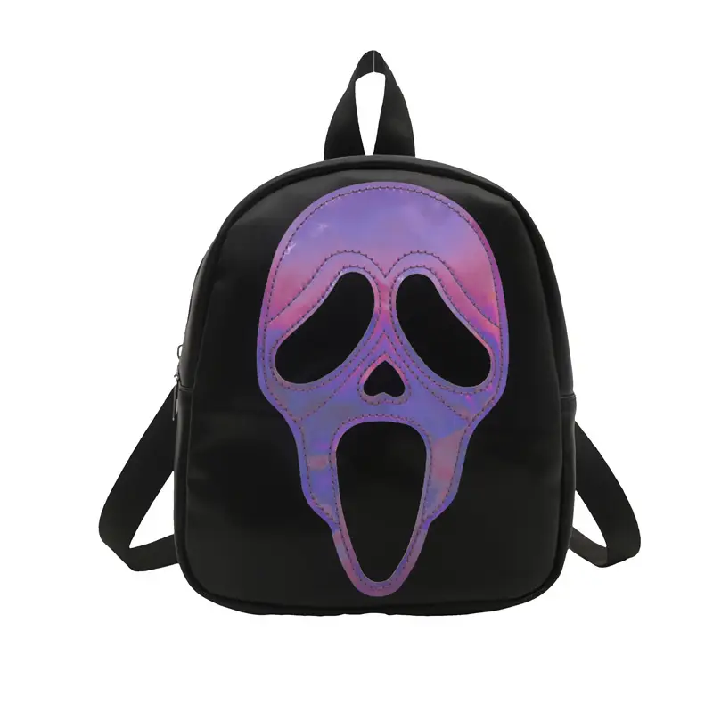 Korean Style Ghost Skull Shoulder Bag Black Multi-use Backpack - Image 7