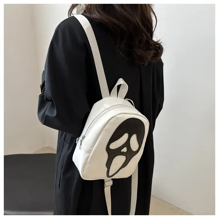 Korean Style Ghost Skull Shoulder Bag Black Multi-use Backpack — feature 10