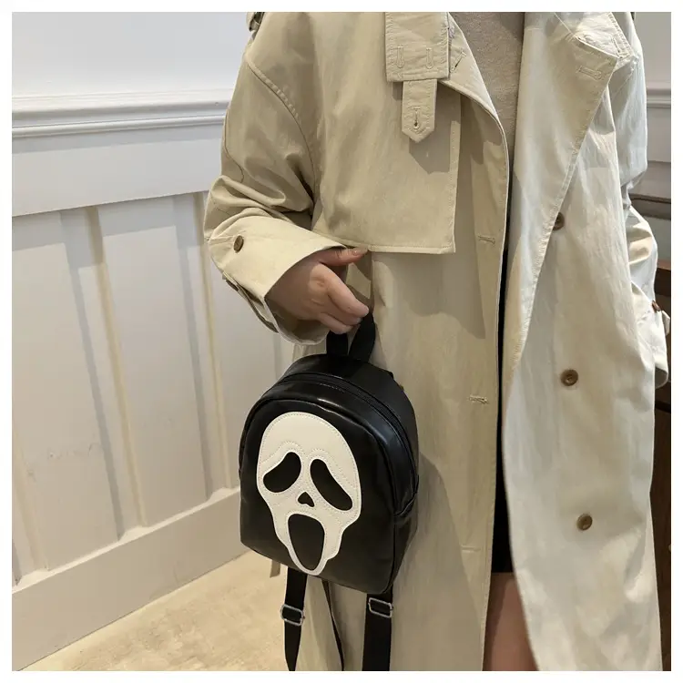 Korean Style Ghost Skull Shoulder Bag Black Multi-use Backpack — feature 11
