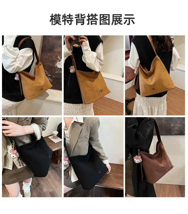 Frosted Crossbody Bag Women Large Capacity Tan — feature 10