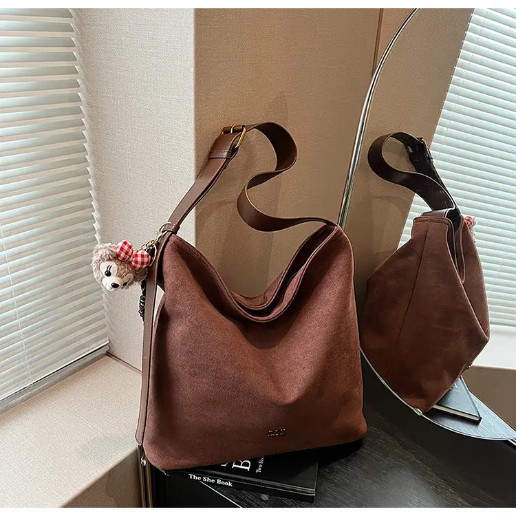 Frosted Crossbody Bag Women Large Capacity Tan — feature 18