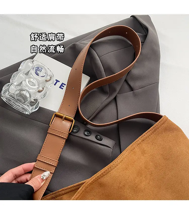 Frosted Crossbody Bag Women Large Capacity Tan — feature 2