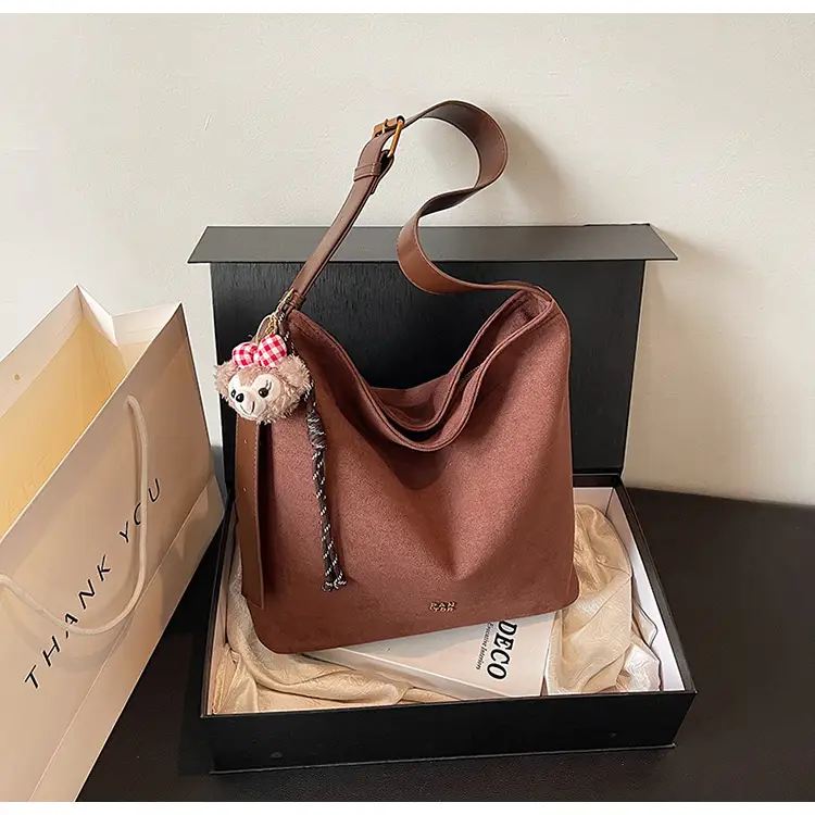 Frosted Crossbody Bag Women Large Capacity Tan — feature 20