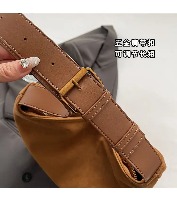 Frosted Crossbody Bag Women Large Capacity Tan — feature 4