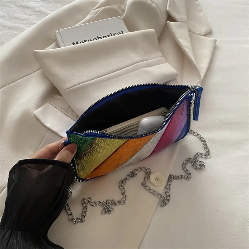 Rainbow Chain Shoulder Messenger Bag for Women