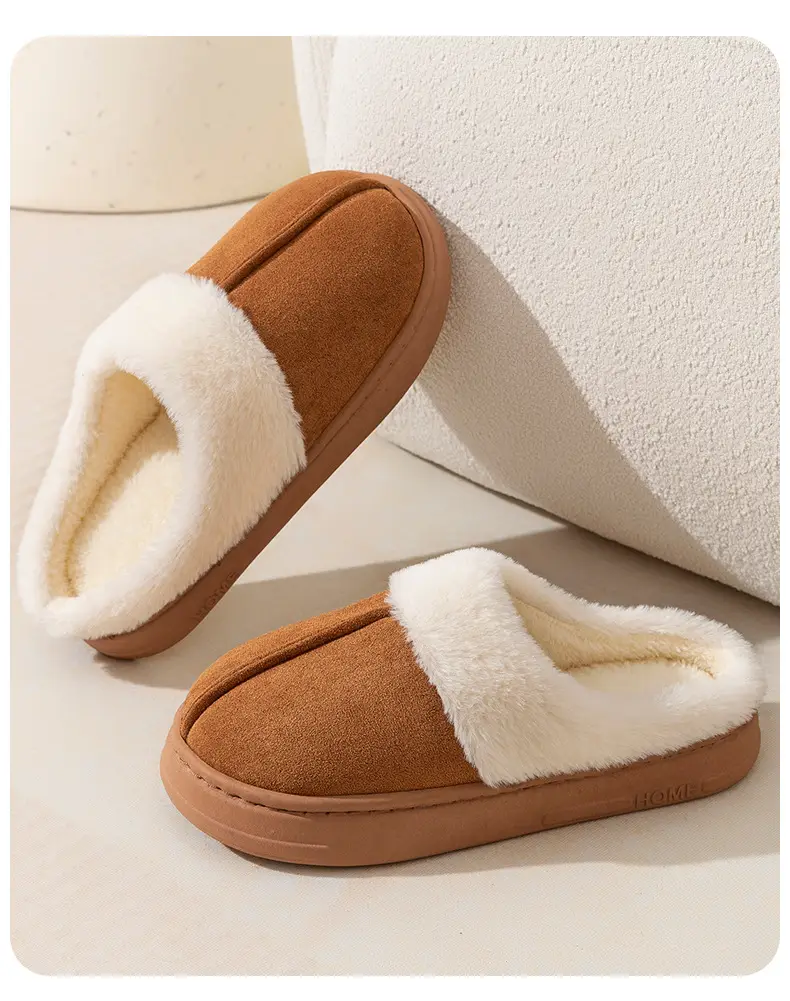 Suede Cotton Slippers for Women 2025 Winter New Thick-Soled Non-Slip Home Indoor Warm Household Cotton Slippers for Men — feature 17