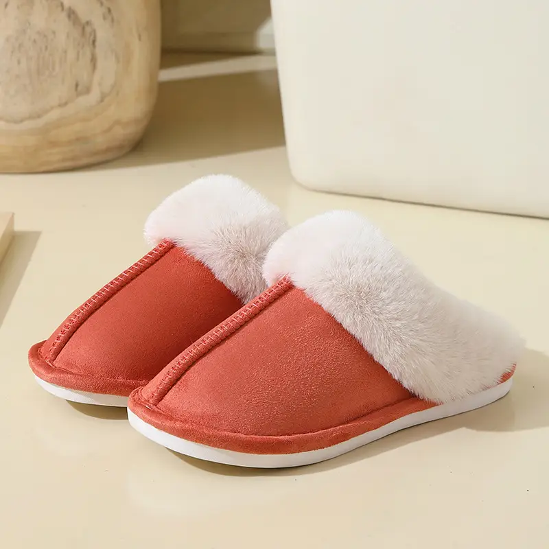 Simple cotton slippers women plush home autumn and winter explosions couples warm non-slip men's and women's cotton slippers cross-border wholesale