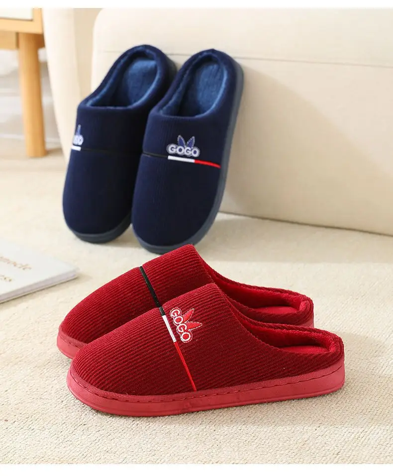 20246 New Autumn and Winter Cotton Slippers for Women and Couples, Indoor Home Use, Non-Slip Thick-Soled Maternity Slippers with Closed Heel — feature 17