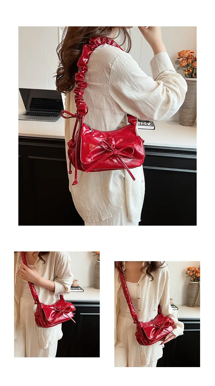 Red Korean Fashion Bow Shoulder Bag for Women — feature 18