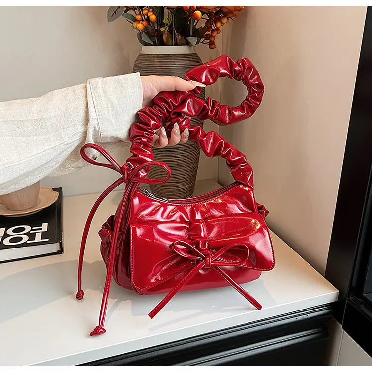 Red Korean Fashion Bow Shoulder Bag for Women — feature 25