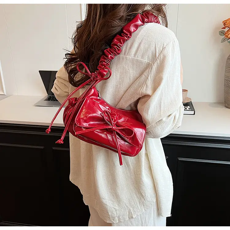 Red Korean Fashion Bow Shoulder Bag for Women — feature 26