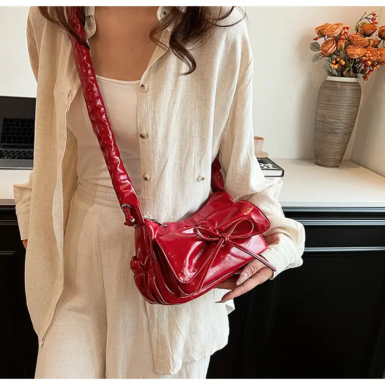 Red Korean Fashion Bow Shoulder Bag for Women — feature 28