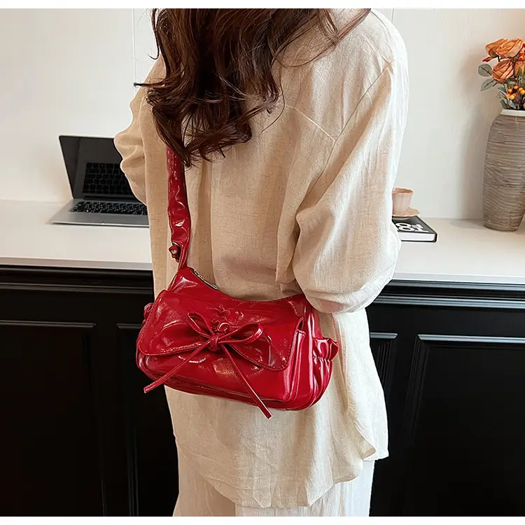 Red Korean Fashion Bow Shoulder Bag for Women — feature 29