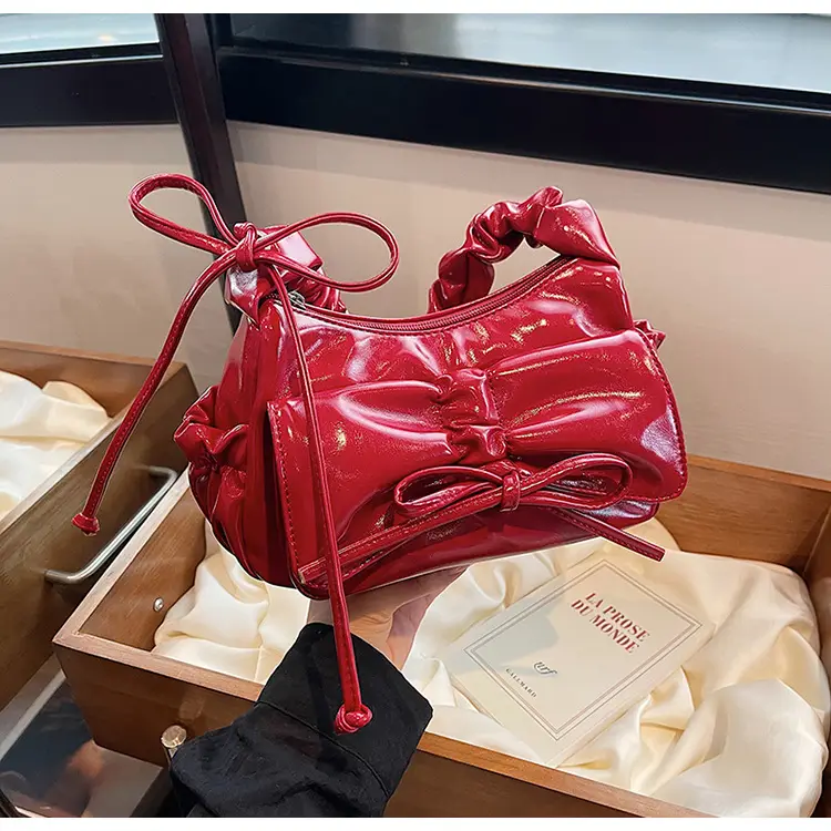 Red Korean Fashion Bow Shoulder Bag for Women — feature 48