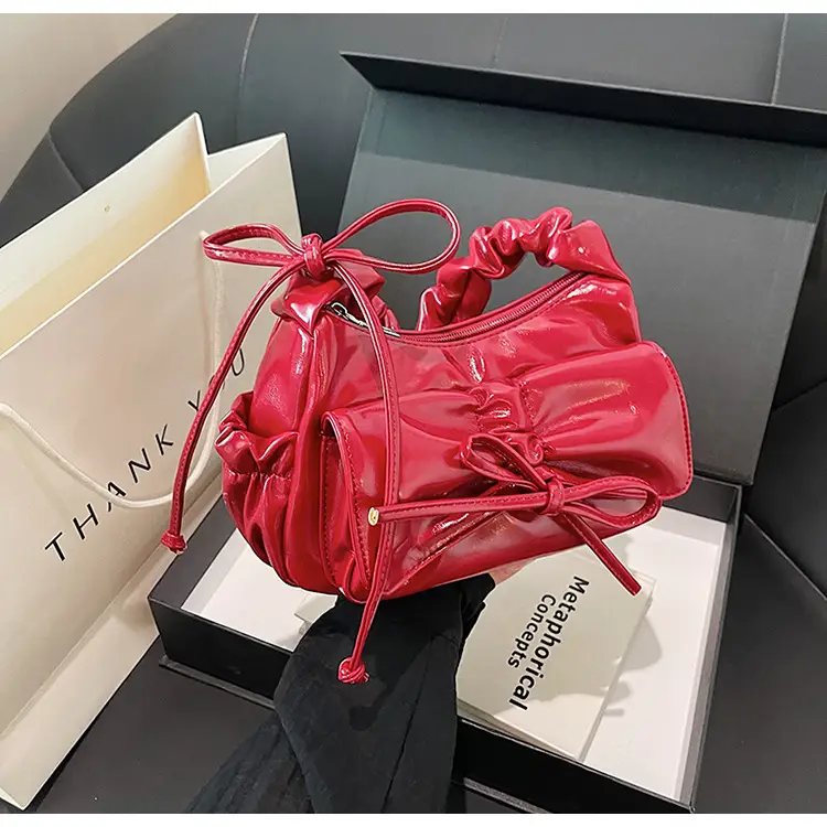 Red Korean Fashion Bow Shoulder Bag for Women - Image 3