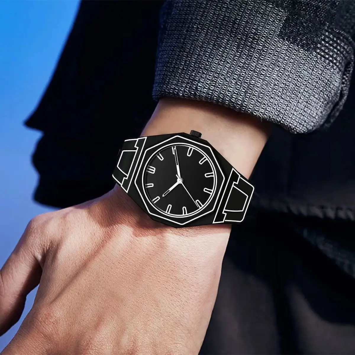 White Anime-Style Quartz Watch for Students
